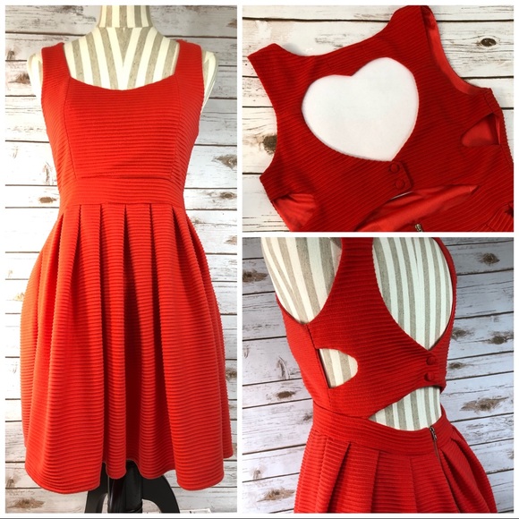 AKIRA Dresses & Skirts - AKIRA Red Label Heart Cutout Fit and Flare Dress